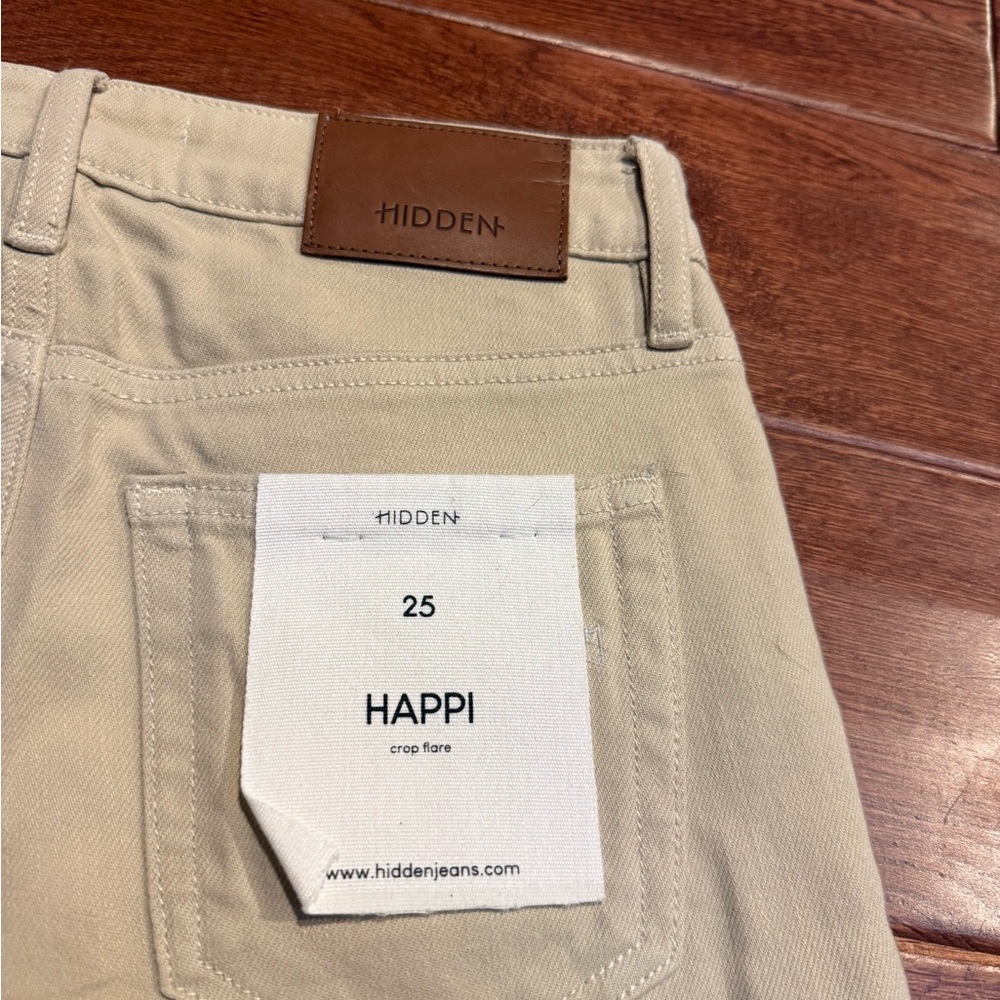 Hidden Jeans Beige Crop Flare Pants